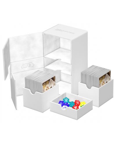 Kutija za kartice i dodatke Ultimate Guard Twin Flip`n`Tray XenoSkin - Monocolor White (200+ kom.) - 3